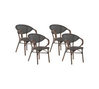 Set of 4 Garden Chairs CASPRI Metal Grey