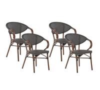 Set of 4 Garden Chairs CASPRI Metal Grey