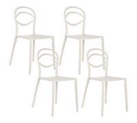 Set of 4 Garden Chairs COVOLO Off-White