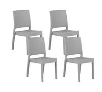 Set of 4 Garden Chairs FOSSANO Synthetic Material Light Grey