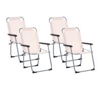 Beliani Set Of 4 Garden Chairs Galatsi Folding Metal Beige, Cream