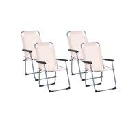 Set of 4 Garden Chairs GALATSI Folding Metal Beige