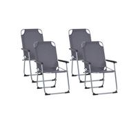 Set of 4 Garden Chairs GALATSI Folding Metal Grey