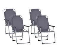Set of 4 Garden Chairs GALATSI Folding Metal Grey