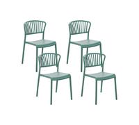 Beliani Set Of 4 Garden Chairs Gela Mint Green