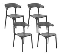 Garden Chair Set of 4 Synthetic Material Black GUBBIO