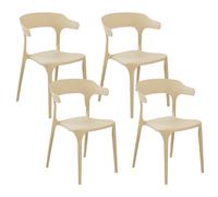 Beliani Set of 4 Garden Chairs GUBBIO Sand Beige