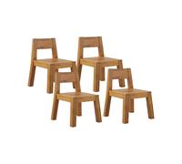 Beliani Set Of 4 Chairs Wood Light Wood Livorno