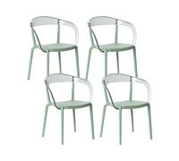 Set of 4 Garden Chairs MALEVIZI Stacking Green