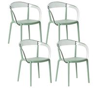 Set of 4 Garden Chairs MALEVIZI Stacking Green