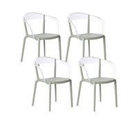 Set of 4 Garden Chairs MALEVIZI Stacking Light Green