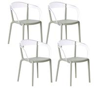 Set of 4 Garden Chairs MALEVIZI Stacking Light Green
