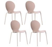 Set of 4 Garden Chairs MILOS Stacking Beige