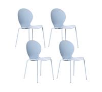 Set of 4 Garden Chairs MILOS Stacking Light Blue