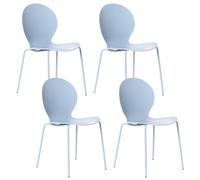 Set of 4 Garden Chairs MILOS Stacking Light Blue