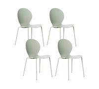Beliani Set Of 4 Garden Chairs Milos Stacking Light Green