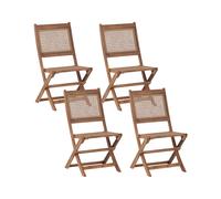 Set of 4 Garden Chairs PARAGGI Certified Acacia Wood Dark Brown