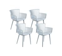 Set of 4 Garden Chairs PESARO Light Blue