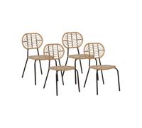 Set of 4 Garden Chairs PRATELLO PE Rattan Natural