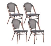 Set of 4 Garden Chairs RIFREDDO PE Rattan Grey