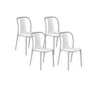 Garden Chair Set of 4 Synthetic Material White SPEZIA