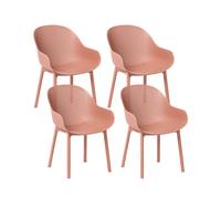 Beliani Set Of 4 Garden Chairs Tiggiano Coral
