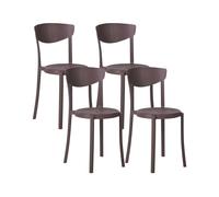 Set of 4 Garden Chairs VIESTE Brown