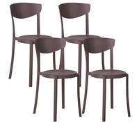 Set of 4 Garden Chairs VIESTE Brown