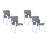 Set of 4 Garden Chairs with Cushions PANCOLE Fabric Grey