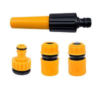 Set of 4 Garden Hose Connectors Set Hose Tap Connector Hose Fitting Starter Set- 2in1 Threaded Tap Connector Hose Waterstop End Quick Connector Nozzle and Spray Guns