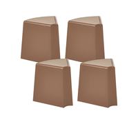 Set of 4 Garden Stools EVROS Brown