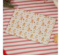 Set of 4 Gingerbread Men & Candy Cane Christmas Pudding Placemats