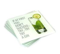 Set of 4 Glass Drinks Coasters"If at First You Don't Succeed. Try, Try, Try a Gin"