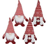 Set of 4 gnome figures, 22 cm, gnome with beard, Christmas gnome, gnome with winter hat, decorative gnome, decoration gnome, Christmas decoration gnome.