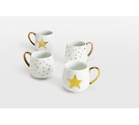 Set of 4 Gold Star Hug Mugs