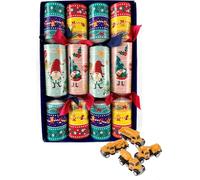 Set of 4 Gonk Design Christmas Crackers - with Pull Back construction vehicles complete with race track.