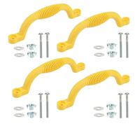 Set of 4 Grab Handles for Playground, Climbing Frame, Grab Handles | Plastic Non-Slip Handles for Playset Playhouse Playground Swing Bunk Bed Yellow
