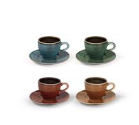 Set Of 4 H&H Marrakesh Coffee Cups In Stoneware 120Ml