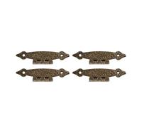 Set of 4 H Shaped Cabinet Door Hinges Made from Strong Cast Iron, Black Finish, Suitable for Various Furniture Types and Restoration Tasks (Bronze)