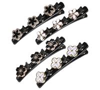 Set of 4 Hair Clips with Crystal Flower, Hummingbird Hair Clip, Clover Rhinestone Hair Clips, Hair Clips with Clips, Large Hair Clip, for Firm Styling for Women (4 Styles)