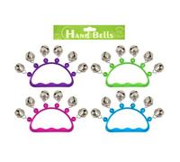 Set of 4 Hand Bells with Coloured Transparent Handle