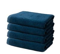 Set of 4 Hand Towels 50x100cm - Premium 100% Turkish Cotton Towel - 500 GSM - For the home. hair salon or nail salon - Very Soft & Absorbant - Certified Oeko-TEX - Navy Blue