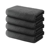 Set of 4 Hand Towels 50x100cm - Premium 100% Turkish Cotton Towel - 500 GSM - For the home. hair salon or nail salon - Very Soft & Absorbant - Certified Oeko-TEX - Anthracite Grey