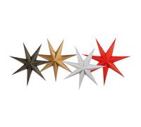 Set of 4 Hanging Decorations LED Handmade KAMET Star 60 cm Multicolour