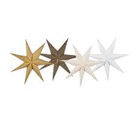 Set of 4 Hanging Decorations LED Handmade TRISUL Star 60 cm Multicolour