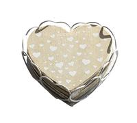 Set of 4 Heart Shape Wooden Drinks Coasters with Holder Coffee Mug Table Desk