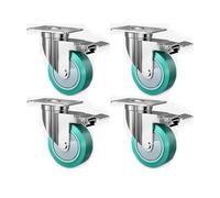 Set of 4 Heavy-Duty 5" Caster Wheels with Brake - Effortlessly Move Heavy Objects Enhance Mobility and Boost Comfort in Work & Daily Life