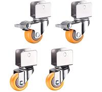 Set of 4 Heavy Duty 5cm Swivel Casters with Double Locking Safety Nylon Wheels for Baby Cribs U Shaped Support Perfect for Furniture Mobility and Stability