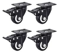 Set of 4 Heavy Duty 63mm Swivel Castor Wheels with Safety Brake, No Noise Trolley Casters for Furniture & Workbench, Supports 480lbs, Ideal for Easy Mobility