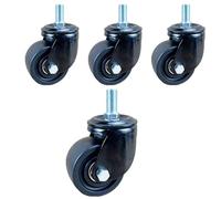 Set of 4 Heavy Duty 75mm Swivel Casters M14 M16 M20 Threaded Stem 360° Silent Nylon Wheels for Industrial Use Heavy Load Capacity Perfect for Furniture and Equipment